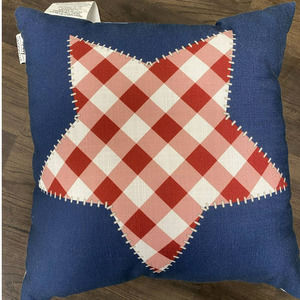 STUDIO CHIC - Plaid Star Pillow - NEW